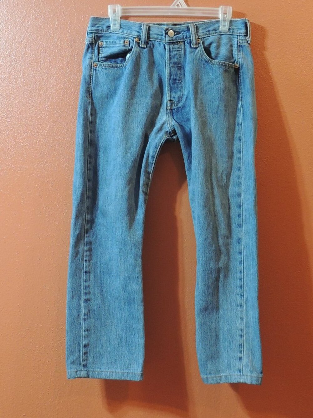 Levi 501 Jeans 2004 Button Fly Men 30x30 Blue Pockets Outdoor Work Denim Jeans